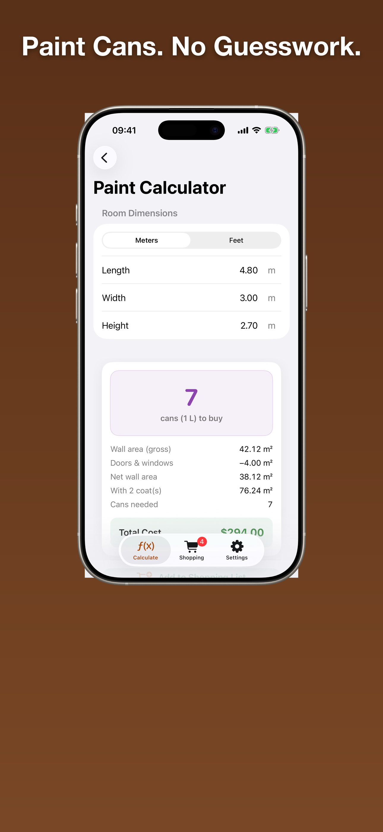 Wallpaper calculator