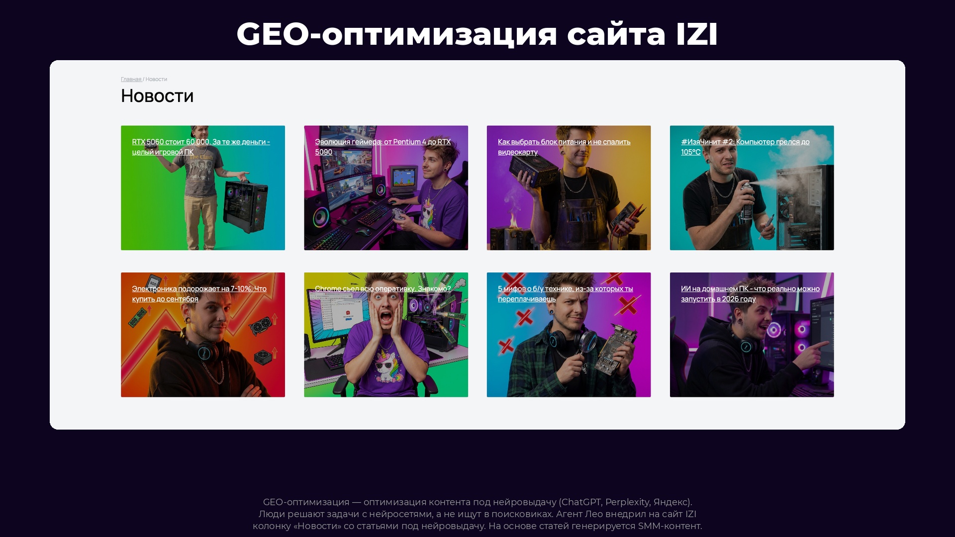 GEO-оптимизация сайта IZI
